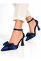 Women's Satin Material Bow Detail Heels - 3