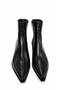 Women's Black Patent Leather Pointed Toe Ankle Heeled Boots