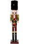 Christmas Ornament Lead Soldier Nutcracker Playing the Tampet Claret Red-Green 60 Cm.