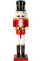 Christmas Ornament, Lead Soldier Nutcracker Ringing Bell Red-White 38 Cm.