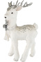 Christmas Ornament Decorated Deer Glitter White-Silver 36X66 Cm.