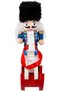 Christmas Ornament Lead Soldier Rocking Horse Blue-White 15 Cm. - 4