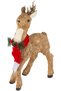 Christmas Ornament Natural Straw Covered Deer Brown 38X56 Cm. - 3