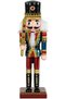 Christmas Ornament Lead Soldier Nutcracker with Sword Claret-Red-Blue 25 Cm.
