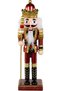 Christmas Ornament Lead Soldier Nutcracker Claret Red-Gold 25 Cm.