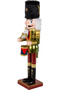 Christmas Ornament Lead Soldier Nutcracker Playing Snare Drum Claret Red-Green 38 Cm. - 3