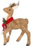 Christmas Ornament Natural Straw Covered Deer Brown 38X56 Cm.