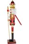 Christmas Ornament Lead Soldier Nutcracker Claret Red-Gold 60 Cm. - 4