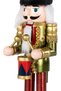 Christmas Ornament Lead Soldier Nutcracker Playing Snare Drum Claret Red-Green 30 Cm. - 2