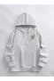 Women's Plum Tree Sakura Printed 3 Thread Oversized Hoodie Sweatshirt - 4