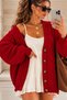 Loose Hair Knit Detailed Buttoned Low Sleeve Women's Cardigan