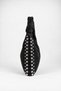 Women's Acacia Black Suede Studded Knot Detailed Handle Medium Size Zipper Closure Hand and Shoulder Bag - 3