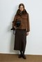Women's Wool-Containing Detachable Fur Shirt Jacket with Camel Hair on the Waist - 3