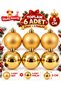 Set of 6 Silver Red Gold Mixed Christmas Tree Ornaments 5 cm – 3 Matte 3 Shiny Gold Color Pine Tree Ornament Balls Set Christmas Tree Ornament - 3