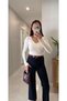 V-Neck Cashmere Knitwear Bodysuit - 2