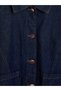 Lcw Modest Indigo Denim Straight Loose & Baggy Women's Jean Jacket with Nevavm Difference - 3
