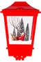 Street Lamp, Red - with Snow Sprinkler, Lights, Music, 184 cm - 2
