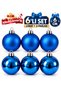 Set of 6 Khaki, Purple, Gold, Navy Blue, Blue, Fuchsia, Burgundy and Red Christmas Tree Ornaments 6 cm – Set of 3 Matte and 3 Shiny Pine Tree Ornament Balls Christmas Tree Ornament Ball Set - 5