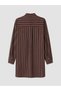 Lcw Grace Brown Striped Women's Shirt Tunic with Nevavm Difference - 6