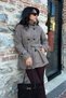 High Collar Belted Short Lined Cashmere Coat Sun613 - 4