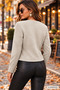 Modern Cut Suede Jacket |   Women's Round Neck Zipper Detailed Waist Fitted Short Jacket - 6
