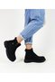 Black Color Suede Zippered Women's Boots with Wool Inside - 2