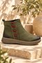 Genuine Leather Women's Casual Boots Thick Soled Lace-Up Model Model Name: Rhea