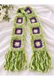 Knitted Scarf with Tassels Green - 2