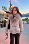 Premium Quality Collar Fur Inflatable Coat Sun604 - 5