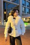 Premium Quality Collar Fur Inflatable Coat Sun604 - 2