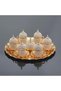 Turkish Coffee Cup Set with Pearl Coating Special Design Metal Gold