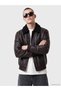 Esvab • Modern & Distinctive Relax Fit Fur Collar Men's Leather Look Coat