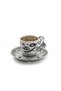 Turkish Coffee Cup Set Ala Noor Hat Written Metal Silver - 3