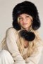 Plush Lace-Up Pompom Snow Hat Faux Fur - Soft Winter Beanie - 2