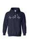 Unisex Navy Blue Kangaroo Pocket Thick Fabric Oversize Hooded Sweatshirt Hoodie