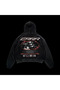 Unisex Anthracite Vintage Effect Washed 3 Thread Hooded Sweatshirt Relaxed Fit