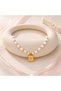 Gold Charm Pearl Necklace - star