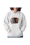 Unisex White Loose Fit Hooded Sweatshirt with Inner Pockets, Warm Hoodie