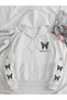 Unisex White Relaxed Fit Hooded Kangaroo Pocket Thick Sweatshirt