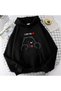 Unisex Black Off-Shoulder Oversize Hooded Casual Sweatshirt with Kangaroo Pocket