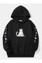 Unisex Black Hooded Oversize Sweatshirt Comfortable Fit Cotton with Fleece Inside
