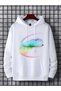 Unisex White Hooded Oversize Sweatshirt Comfortable Fit Cotton with Fleece Inside