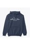 Unisex Navy Blue 3 Thread Threaded Oversize Hooded Sweatshirt Basic Comfortable Cut