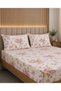 Family Size 3-Piece Floral Elastic Sheet Set - 1 King Size, 2 Single Sizes + 4 Pillowcases - 2