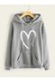 Unisex Gray Relaxed Fit Hooded Kangaroo Pocket Thick Sweatshirt