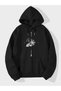 Unisex Black Kangaroo Pocket Thick Fabric Oversize Hooded Sweatshirt Hoodie
