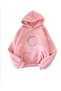 Unisex Pink Relaxed Fit Hooded Kangaroo Pocket Thick Sweatshirt
