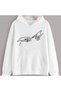 Unisex White Relaxed Fit Hooded Kangaroo Pocket Thick Sweatshirt
