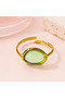 Oval Gem Adjustable Ring - green