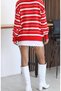 Women's Striped Half-Zip Polo Collar Knit Sweater - 4
